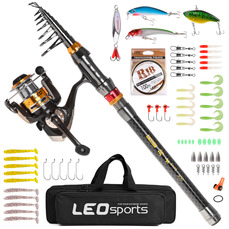 Fishing Rod Spinning - Рыболовная удочка, спиннинговая катушка, комбинированная телескопическая
